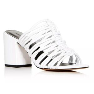 REBECCA MINKOFF Calanthe Block-Heel slide sandals in white size 8.5